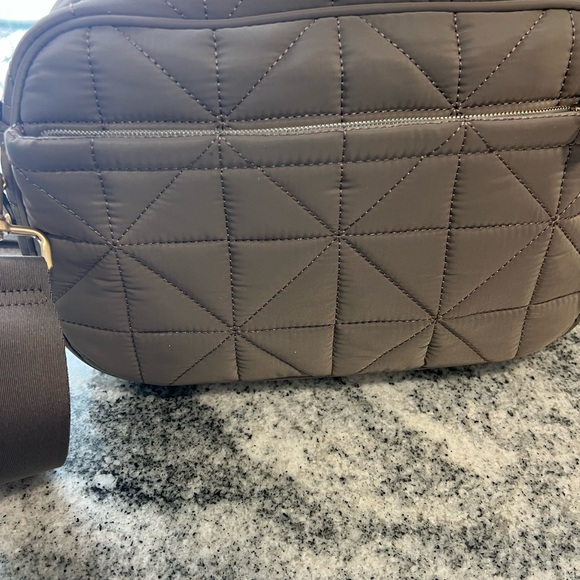 Tory Burch Inspired Quilted Crossbody Bag - Taupe - diaper bag - Picture 4 of 9